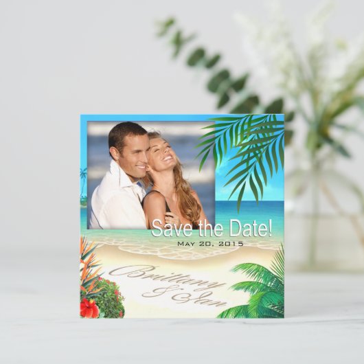 Tropisch Strand (vraag me om jullie namen in het z Kaart (Staand voorkant)