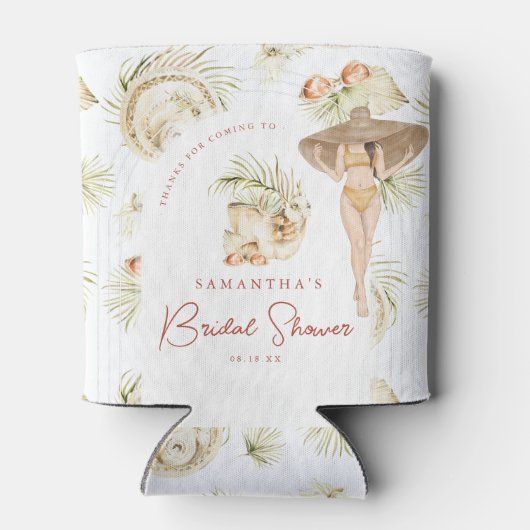 Tropisch strand Vrijgezellenfeest Blikjeskoeler (Achterkant)