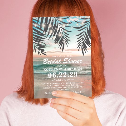 Tropisch strand Vrijgezellenfeest | Koord van lich Kaart