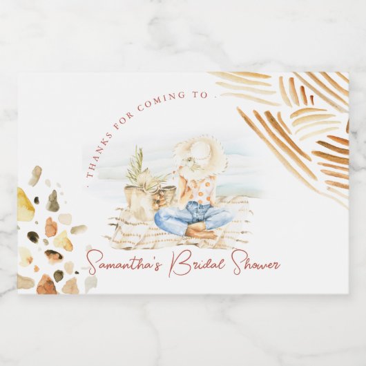 Tropisch strand Vrijgezellenfeest Sparkling Wijnetiket (Enkel label)