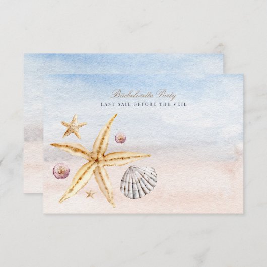 Tropisch strand vrijgezellenfeest uitnodiging  (Voorkant / Achterkant)