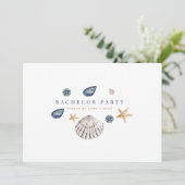 Tropisch strand vrijgezellenfeest uitnodigingskaar kaart (Staand voorkant)