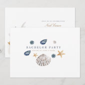 Tropisch strand vrijgezellenfeest uitnodigingskaar kaart (Voorkant / Achterkant)