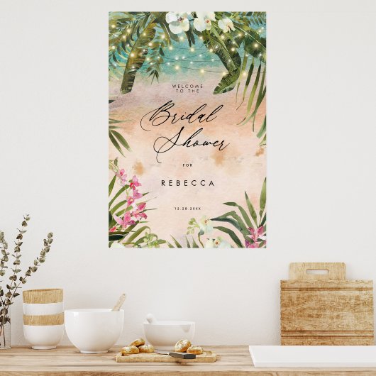 tropisch strand vrijgezellenfeest welkom poster (Keuken)