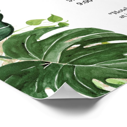 Tropisch strand vrijgezellenweekend Itinerary  Poster (Hoek)