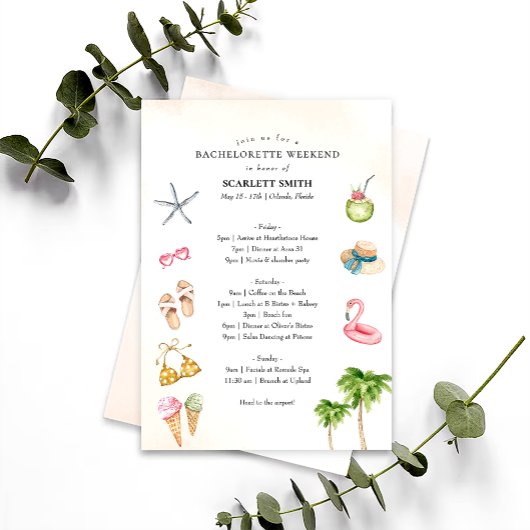 Tropisch strand vrijgezellenweekend reisplan kaart