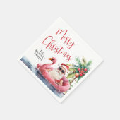 Tropisch strand Vrolijk Kerstfeest Servet (Hoek)