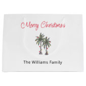 Tropisch strand Vrolijke kerstpalmbomen Groot Cadeauzakje (Voorkant)