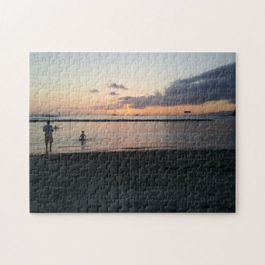 Tropisch strand Waikiki Oahu Hawaii Evening Sunset Legpuzzel (Horizontaal)