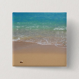 Tropisch strand - Waikiki, Oahu, Hawaii Vierkante Button 5,1 Cm