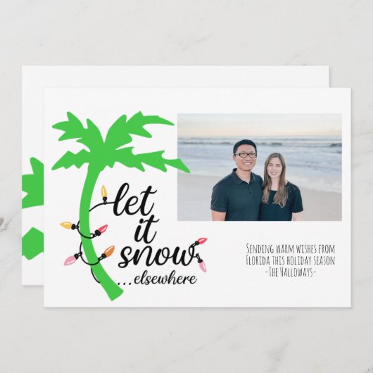 Tropisch strand warme wensen feestdagenkaart (Voorkant / Achterkant)