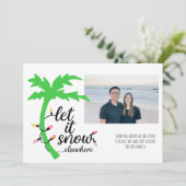 Tropisch strand warme wensen feestdagenkaart (Staand voorkant)
