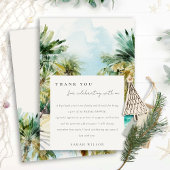 Tropisch strand watercolor palmbomen bruidsdouche bedankkaart
