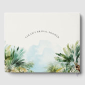 Tropisch strand watercolor palmbomen bruidsshowers gastenboek (Achterkant)