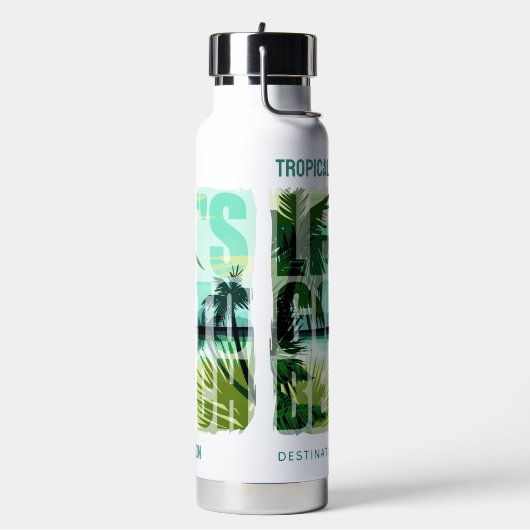 Tropisch strand waterfles (Links)