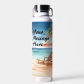 Tropisch strand waterfles (Achterkant)