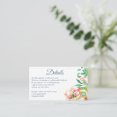 Tropisch strand Waterverf bruiloft Informatiekaartje (Staand voorkant)