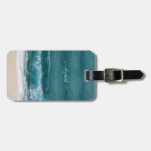 Tropisch strand Waves Sand Name Modern Bagagelabel (Voorkant horizontaal)