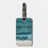 Tropisch strand Waves Sand Name Modern Bagagelabel (Achterkant verticaal)