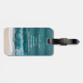 Tropisch strand Waves Sand Name Modern Bagagelabel (Achterkant horizontaal)