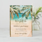 tropisch strand we still do hernieuwingsuitnodigin kaart (Staand voorkant)