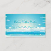 Tropisch strand Website Wedding Kaart (Achterkant)