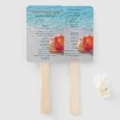 Tropisch strand Weddenschap Koraal Seashell Modern Handwaaier (Voorkant en achterkant)