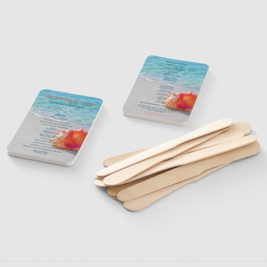 Tropisch strand Weddenschap Koraal Seashell Modern Handwaaier (Niet-gemonteerd)