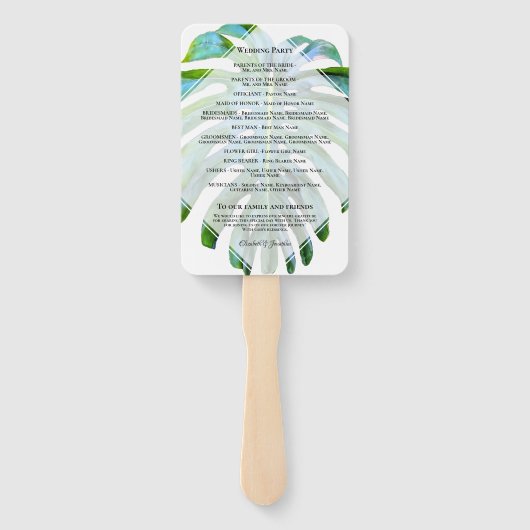 Tropisch strand Weddenschap Koraal Seashell Modern Handwaaier (Achterkant)