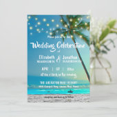 Tropisch strand Weddenschap palms String Lights Mo Kaart (Staand voorkant)