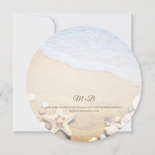 Tropisch strand Weddenschap Staartvis Opslaan datu Save The Date (Achterkant)