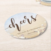 Tropisch strand Weddenschap Zomer Ronde Kartonnen Onderzetter (Gebogen)