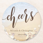 Tropisch strand Weddenschap Zomer Ronde Kartonnen Onderzetter (Voorkant)