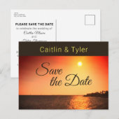 Tropisch strand Weddenschap Zonnetijd sparen de Da Aankondigingskaart (Voorkant / Achterkant)