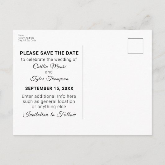 Tropisch strand Weddenschap Zonnetijd sparen de Da Aankondigingskaart (Achterkant)