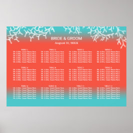 Tropisch strand Wedding Coral Reef Seef Chart Poster