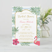 Tropisch strand Wedding Modern Stripe Vrijgezellen Kaart (Staand voorkant)