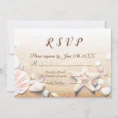 Tropisch strand Wedding Starfish Shells RSVP Kaart (Voorkant)