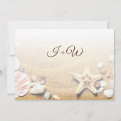 Tropisch strand Wedding Starfish Shells RSVP Kaart (Achterkant)