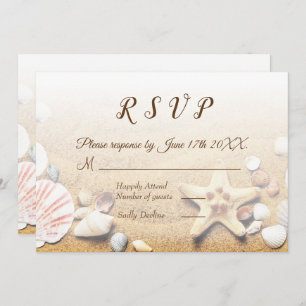 Tropisch strand Wedding Starfish Shells RSVP Kaart