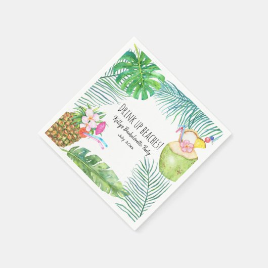 Tropisch strand Weekend Bachelorette Cocktail Servet (Hoek)