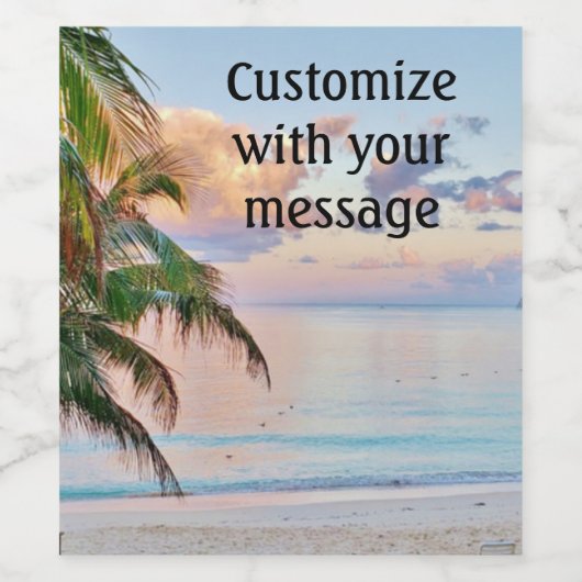 Tropisch strand wijn etiket (Enkel label)