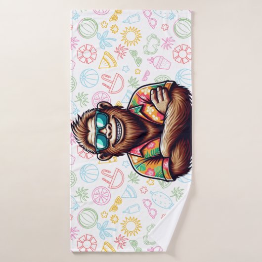 Tropisch/strand yeti/bigfoot badhanddoek (Badhanddoek)