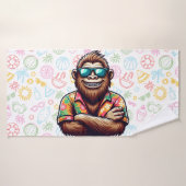 Tropisch/strand yeti/bigfoot badhanddoek (Badhanddoek)