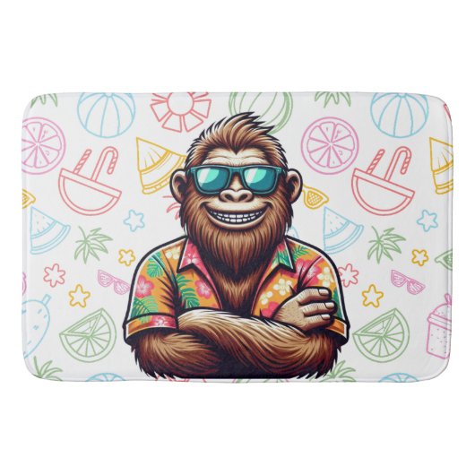 Tropisch/strand yeti/bigfoot badmat (Voorkant)