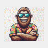Tropisch/strand yeti/bigfoot fleece deken (Voorkant (Horizontaal))