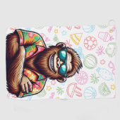 Tropisch/strand yeti/bigfoot golfhanddoek (Horizontaal)