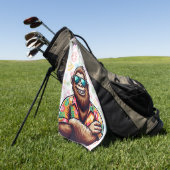 Tropisch/strand yeti/bigfoot golfhanddoek (Groen)