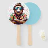 Tropisch/strand yeti/bigfoot handwaaier (Voorkant en achterkant)
