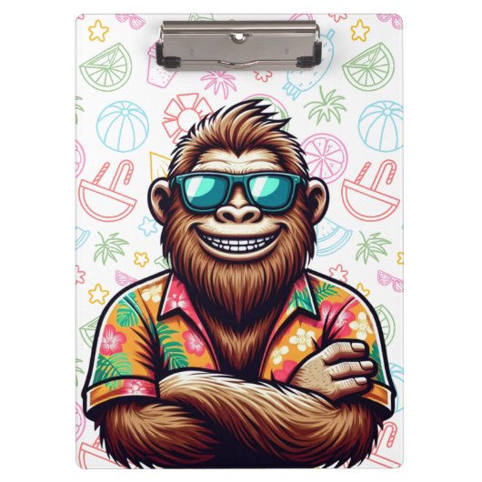 Tropisch/strand yeti/bigfoot klembord (Voorkant)